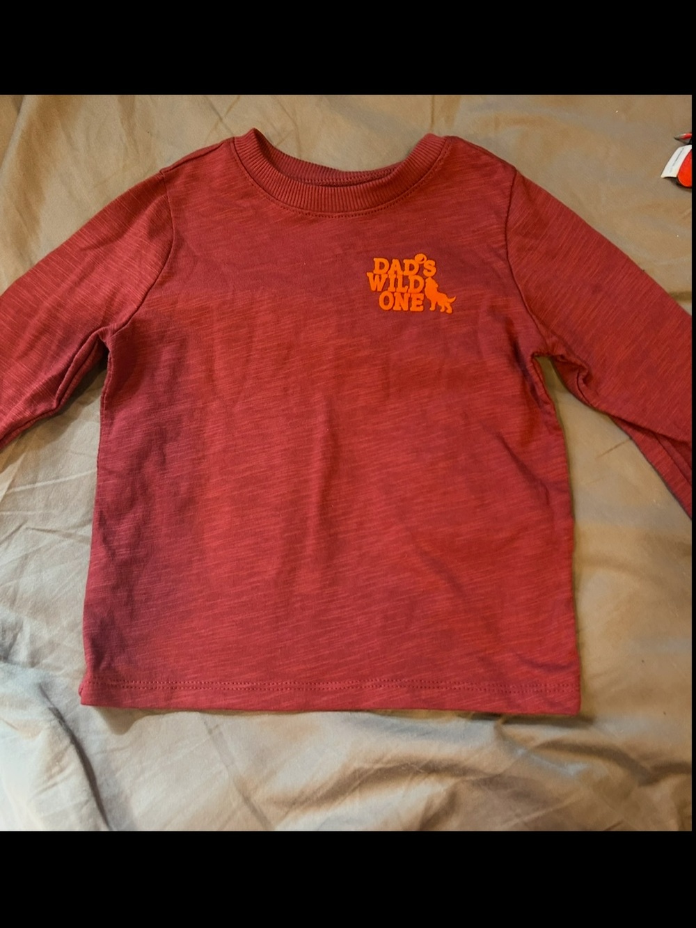 Garanimals Red Long Sleeve Tee with Orange 'Dad's Wild One' Graphic